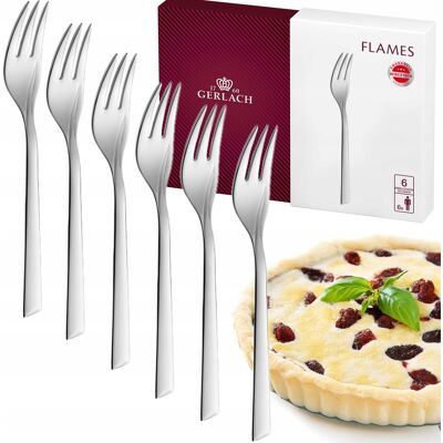 Gerlach Komplet Zestaw 12x Widelczyków Ciasta Tortu Sztućce Połysk Flames Gerlach Komplet Zestaw 12x Widelczyków Ciasta Tortu Sztućce Połysk Flames