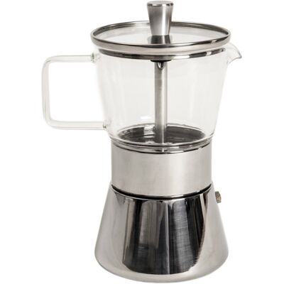 Homla Kawiarka Lumi Mokka Stalowa Ze Szklanym Elementem 6 Cups Homla Kawiarka Lumi Mokka Stalowa Ze Szklanym Elementem 6 Cups