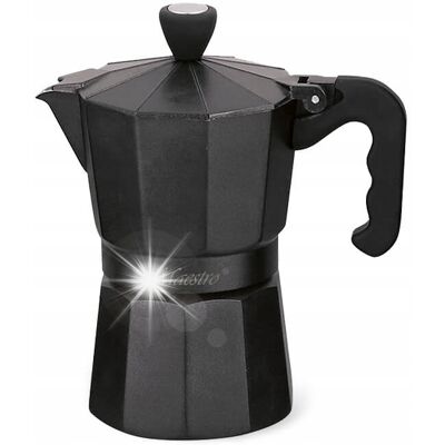 Kawiarka aluminiowa na gaz 6 filiżanek 300ml czarna MAESTRO MR-1666-6-BLACK Kawiarka aluminiowa na gaz 6 filiżanek 300ml czarna MAESTRO MR-1666-6-BLACK