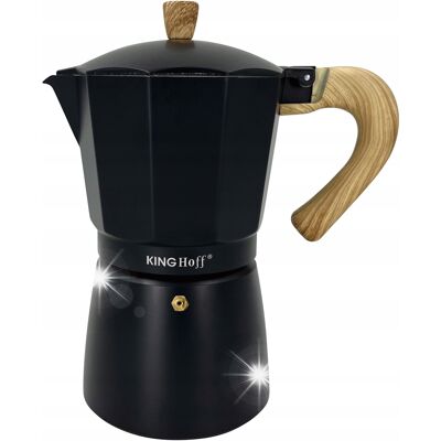 KINGHoff Kawiarka Stalowa Do Indukcji Gaz Espresso 9 Filiżanek 450 Ml KINGHoff Kawiarka Stalowa Do Indukcji Gaz Espresso 9 Filiżanek 450 Ml
