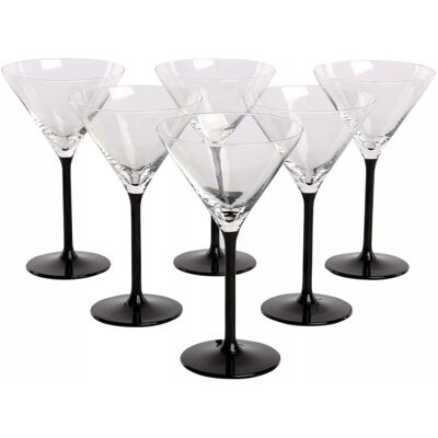 Kieliszki do martini komplet Altom Design Onyx czarna nóżka 260 ml 6 sztuk Kieliszki do martini komplet Altom Design Onyx czarna nóżka 260 ml 6 sztuk