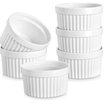 Inny producent Kokilki 6 Sztuk Białe 380ml Porcelanowe Okrągłe Do Pieczenia Zapiekania Inny producent Kokilki 6 Sztuk Białe 380ml Porcelanowe Okrągłe Do Pieczenia Zapiekania