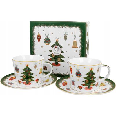 DUO Komplet 2 Filiżanek Świątecznych 2+2 Ze Spodkami *around Christmas DUO Komplet 2 Filiżanek Świątecznych 2+2 Ze Spodkami *around Christmas