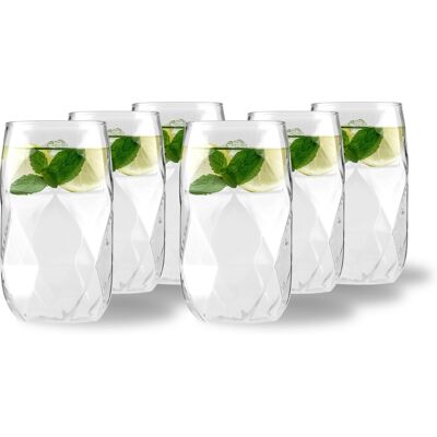 Vialli Design Komplet 6 Szklanek Wysokich 400 Ml Geo 32071 Vialli Design Komplet 6 Szklanek Wysokich 400 Ml Geo 32071