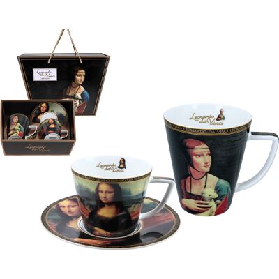 Kpl. Filiżanka I Kubek - L. Da Vinci, Mona Lisa, Dama Z Łasiczką (Carmani) Kpl. Filiżanka I Kubek - L. Da Vinci, Mona Lisa, Dama Z Łasiczką (Carmani)