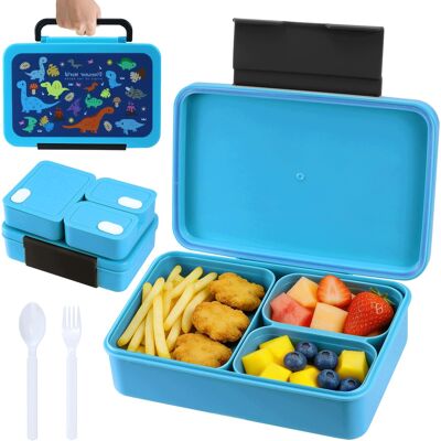 Inny producent Lunch Box Pojemnik Na Lunch 1200 Ml Niebieski Dinosaur 3-W-1 Ze Sztućcami Inny producent Lunch Box Pojemnik Na Lunch 1200 Ml Niebieski Dinosaur 3-W-1 Ze Sztućcami