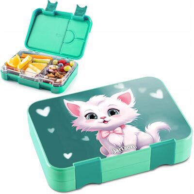 Lunchbox Śniadaniówka Jarlson Toni Do Przedszkola Szkoły Kot Kotek Turkus Lunchbox Śniadaniówka Jarlson Toni Do Przedszkola Szkoły Kot Kotek Turkus