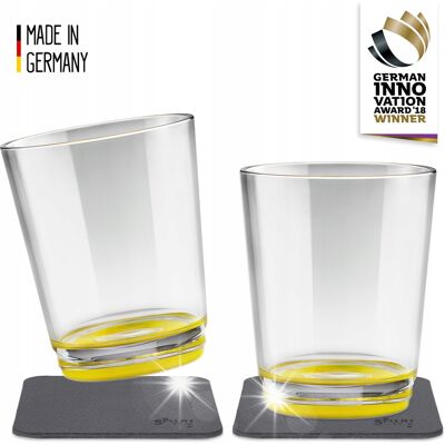 Inny producent Magnetyczne szklanki Silwy żółte 250 ml 2 szt.+ 2 nano-żelowe podkładki Inny producent Magnetyczne szklanki Silwy żółte 250 ml 2 szt.+ 2 nano-żelowe podkładki