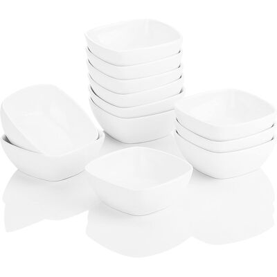 Pozostałe marki Miski Porcelanowe 12 Sztuk Male 170ml Kwadratowe Do Maczania Creme Pozostałe marki Miski Porcelanowe 12 Sztuk Male 170ml Kwadratowe Do Maczania Creme