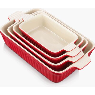 Inny producent Naczyń Zestaw Do Pieczenia 4 Sztuki Ceramiczne Lasagne Zapiekanki Czerwone Inny producent Naczyń Zestaw Do Pieczenia 4 Sztuki Ceramiczne Lasagne Zapiekanki Czerwone
