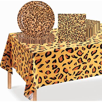 Inny producent Naczyń Zestaw Panterka Safari Jednorazowy Obrus Talerze Serwetki Dżungla Inny producent Naczyń Zestaw Panterka Safari Jednorazowy Obrus Talerze Serwetki Dżungla