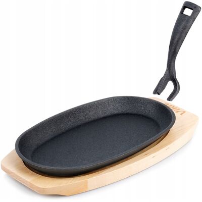 Inny producent Patelnia Żeliwna Na Desce Półmisek Talerz Sizzler Serwowania Potraw 24 Cm Inny producent Patelnia Żeliwna Na Desce Półmisek Talerz Sizzler Serwowania Potraw 24 Cm