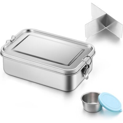 Inny producent Pojemnik Śniadaniowy Stalowy 3 Przegródki Szczelny Metalowy Lunchbox Inny producent Pojemnik Śniadaniowy Stalowy 3 Przegródki Szczelny Metalowy Lunchbox