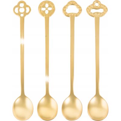 Sambonet Zestaw Komplet 4 Szt Łyżeczek Oriental Party Antique Gold Do Kawy Sambonet Zestaw Komplet 4 Szt Łyżeczek Oriental Party Antique Gold Do Kawy