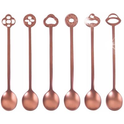 Sambonet Zestaw Komplet 6 Szt Łyżeczek Oriental Party Antique Copper Kawa Sambonet Zestaw Komplet 6 Szt Łyżeczek Oriental Party Antique Copper Kawa