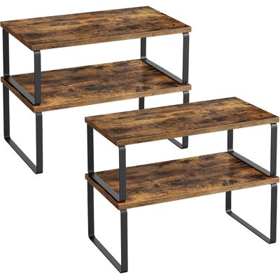 Inny producent Stojak na przyprawy 2 sztuki organizer metal drewno czarny rustykalny brąz Inny producent Stojak na przyprawy 2 sztuki organizer metal drewno czarny rustykalny brąz
