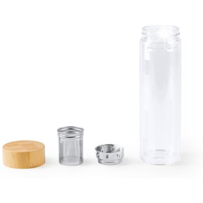 Inny producent Szklana butelka z zaparzaczem sitko do herbaty z podwójnymi ściankami 420ml Inny producent Szklana butelka z zaparzaczem sitko do herbaty z podwójnymi ściankami 420ml