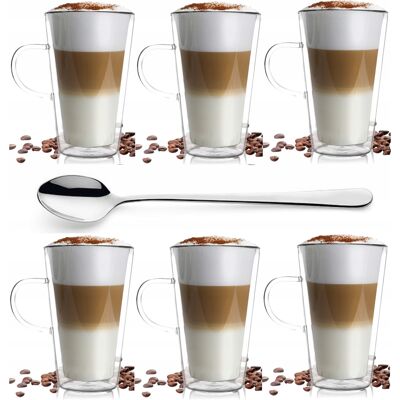 Vialli Design Szklanki Termiczne Kubki Filiżanki Wysokie Kawy Latte Cappucino Herbaty 320 Vialli Design Szklanki Termiczne Kubki Filiżanki Wysokie Kawy Latte Cappucino Herbaty 320