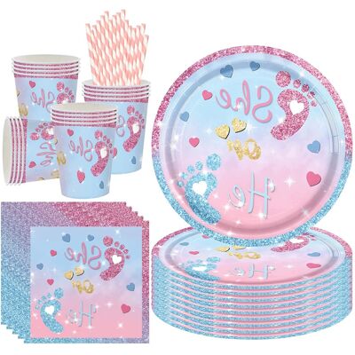 Inny producent Talerzyki Gender Reveal 18cm Zestaw 68 Szt Dla 16 Gości Różowo-Błękitny Inny producent Talerzyki Gender Reveal 18cm Zestaw 68 Szt Dla 16 Gości Różowo-Błękitny