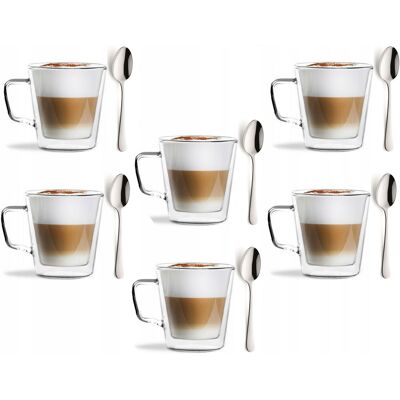 Vialli Design Vialli 6 Szklanki Filiżanki Termiczne Herbaty Kawy Diva 250 Ml Łyżki Amefa Vialli Design Vialli 6 Szklanki Filiżanki Termiczne Herbaty Kawy Diva 250 Ml Łyżki Amefa