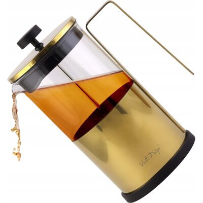 Vialli Design Vialli Diamante Gold Dzbanek Zaparzacz Tłokowy Złoty Kawy Herbaty Ziół 1 L Vialli Design Vialli Diamante Gold Dzbanek Zaparzacz Tłokowy Złoty Kawy Herbaty Ziół 1 L