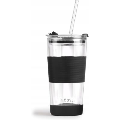 Vialli Design Vialli Kubek Termiczny Szklany Fuori Ze Słomką Podwójny Szklanka Kawy 600ml Vialli Design Vialli Kubek Termiczny Szklany Fuori Ze Słomką Podwójny Szklanka Kawy 600ml