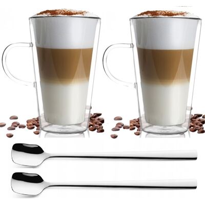 Vialli Design Vialli Szklanki Termiczne Filiżanki Wysokie Zestaw Kawy Latte Herbaty 320 Vialli Design Vialli Szklanki Termiczne Filiżanki Wysokie Zestaw Kawy Latte Herbaty 320