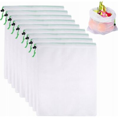 Inny producent Worki Siatkowe 30szt 35x30cm Wielorazowe Przenośne Oddychające Mocne Inny producent Worki Siatkowe 30szt 35x30cm Wielorazowe Przenośne Oddychające Mocne