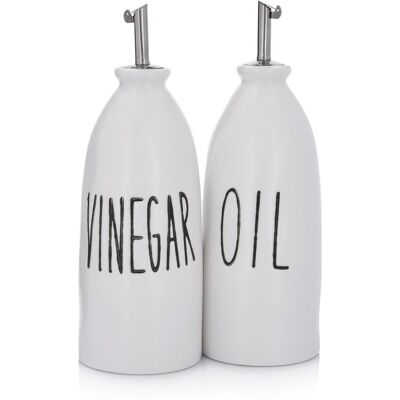 Zestaw 2 Butelek Do Oliwy I Octu Z Nadrukiem Olja 450 Ml Porcelana Duka Zestaw 2 Butelek Do Oliwy I Octu Z Nadrukiem Olja 450 Ml Porcelana Duka