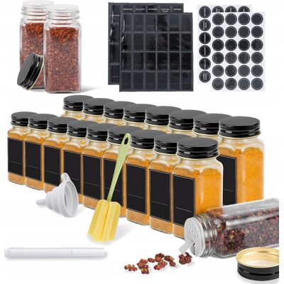 Inny producent Zestaw 24 Słoiczków Do Przypraw 120 Ml Szkło Alu Pojemniki Etykiety Miarka Inny producent Zestaw 24 Słoiczków Do Przypraw 120 Ml Szkło Alu Pojemniki Etykiety Miarka