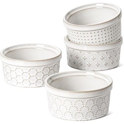 Inny producent Zestaw 4 Kokilek Ceramicznych 9,7 Cm Do Creme Brulee I Sufletu, Biały Inny producent Zestaw 4 Kokilek Ceramicznych 9,7 Cm Do Creme Brulee I Sufletu, Biały