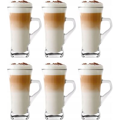 Zestaw 6 szklanek do kawy latte kubki z uchem Altom Design Geo 330 ml Zestaw 6 szklanek do kawy latte kubki z uchem Altom Design Geo 330 ml