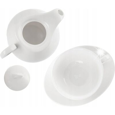 Vilde Zestaw Do Herbaty Dzbanek Z Filiżanką Porcelanowy Biały Tea For One Vilde Zestaw Do Herbaty Dzbanek Z Filiżanką Porcelanowy Biały Tea For One