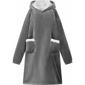 vidaXL Bluza-koc Ciemnoszary 112 x 94 cm Fleece i Flanela vidaXL Bluza-koc Ciemnoszary 112 x 94 cm Fleece i Flanela
