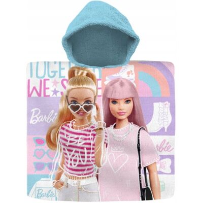 Kids Euroswan Barbie poncho ręcznik z kapturem dziecięce bawełniane na basen plażę Kids Euroswan Barbie poncho ręcznik z kapturem dziecięce bawełniane na basen plażę