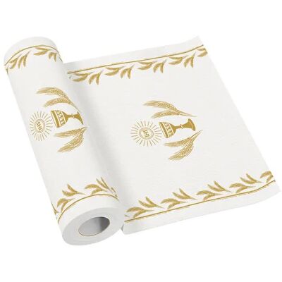 PAW Bieżnik papierowy Airlaid Komunia złoty kielich IHS, 0,4 x 24m PAW Bieżnik papierowy Airlaid Komunia złoty kielich IHS, 0,4 x 24m