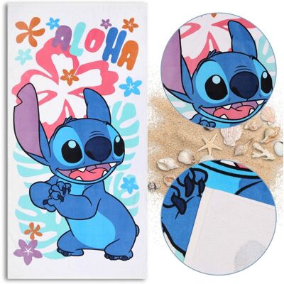 Disney Stitch ALOHA Biały ręcznik BAWEŁNIANY, ręcznik plażowy, kąpielowy dla dzieci 70x140 cm OEKO-TEX Disney Stitch ALOHA Biały ręcznik BAWEŁNIANY, ręcznik plażowy, kąpielowy dla dzieci 70x140 cm OEKO-TEX