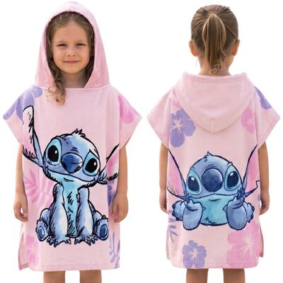 Disney Stitch Różowy ręcznik na basen, SZYBKOSCHNĄCE poncho z kapturem dla dzieci NA PLAŻĘ, 100% BAWEŁNA Oeko-Tex Disney Stitch Różowy ręcznik na basen, SZYBKOSCHNĄCE poncho z kapturem dla dzieci NA PLAŻĘ, 100% BAWEŁNA Oeko-Tex