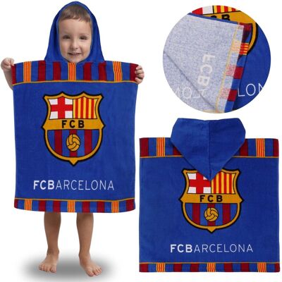 sarcia.eu FC Barcelona Dziecięcy ręcznik na basen, SZYBKOSCHNĄCE poncho z kapturem dla chłopca, 100% BAWEŁNA 50x100 cm OEKO-TEX sarcia.eu FC Barcelona Dziecięcy ręcznik na basen, SZYBKOSCHNĄCE poncho z kapturem dla chłopca, 100% BAWEŁNA 50x100 cm OEKO-TEX