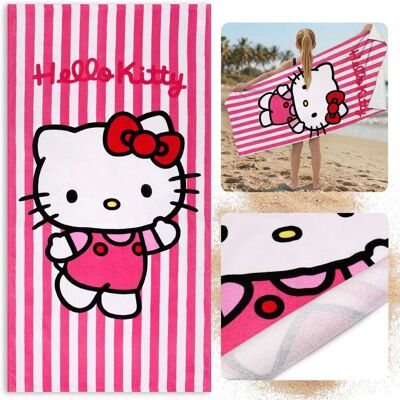 sarcia.eu Hello Kitty SZYBKOSCHNĄCY ręcznik plażowy, kąpielowy w paski 100% BAWEŁNA 70x140 cm sarcia.eu Hello Kitty SZYBKOSCHNĄCY ręcznik plażowy, kąpielowy w paski 100% BAWEŁNA 70x140 cm
