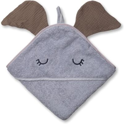 Hi Little One - Ręcznik Z Kapturem 100 X 100 Elephant Hooded Bath Towel Dark Oak Light Hi Little One - Ręcznik Z Kapturem 100 X 100 Elephant Hooded Bath Towel Dark Oak Light