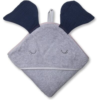 Hi Little One - Ręcznik Z Kapturem 100 X 100 Elephant Hooded Bath Towel Navy Hi Little One - Ręcznik Z Kapturem 100 X 100 Elephant Hooded Bath Towel Navy