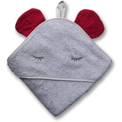 Hi Little One - Ręcznik Z Kapturem 100 X 100 Mouse Hooded Bath Towel Strawberry Hi Little One - Ręcznik Z Kapturem 100 X 100 Mouse Hooded Bath Towel Strawberry