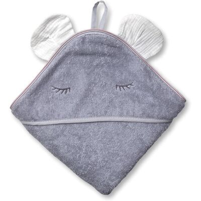 Hi Little One - Ręcznik Z Kapturem 100 X 100 Mouse Hooded Bath Towel White Hi Little One - Ręcznik Z Kapturem 100 X 100 Mouse Hooded Bath Towel White