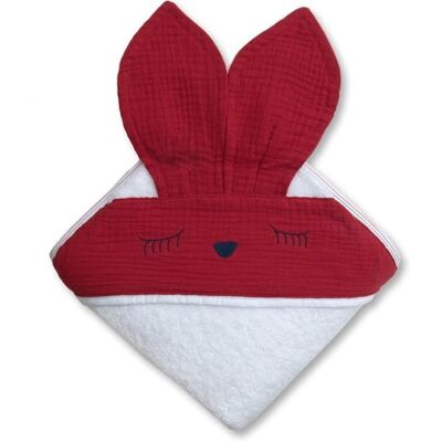 Hi Little One - Ręcznik Z Kapturem 100 X 100 Sleepy Bunny Hooded Bath Towel Strawberry Hi Little One - Ręcznik Z Kapturem 100 X 100 Sleepy Bunny Hooded Bath Towel Strawberry