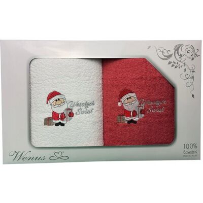 Inny producent Komplet ręczników świątecznych „Mikołaj” 50x100cm super na prezent Inny producent Komplet ręczników świątecznych „Mikołaj” 50x100cm super na prezent