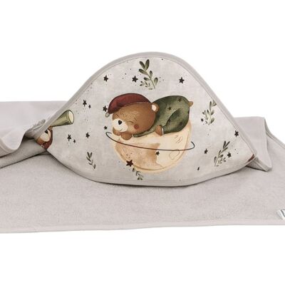 MimiNu ręcznik okrycie kąpielowe z kapturkiem termofrotte 100x100 cm BEŻOWE MimiNu ręcznik okrycie kąpielowe z kapturkiem termofrotte 100x100 cm BEŻOWE