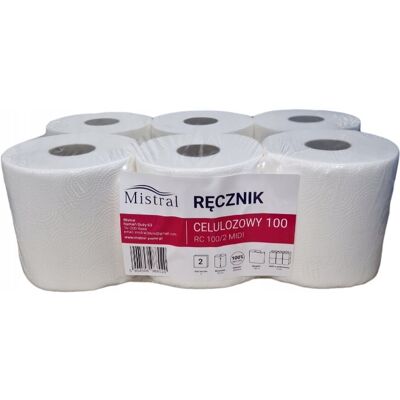 Mistral, Ręcznik Papierowy Celuloza W Opakowaniu, 6 Szt., Biały Mistral, Ręcznik Papierowy Celuloza W Opakowaniu, 6 Szt., Biały