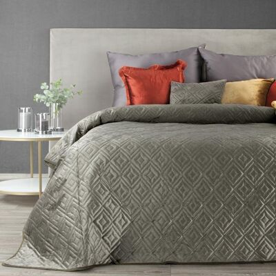 Narzuta dekoracyjna 220x240 Ariel 3 stalowa beżowa ciemna velvetowa wzór geometryczny Eurofirany Narzuta dekoracyjna 220x240 Ariel 3 stalowa beżowa ciemna velvetowa wzór geometryczny Eurofirany