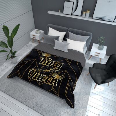 Detexpol Narzuta dekoracyjna 220x240 King&Queen; Król Królowa czarna złota szara K_59 112 Bedspread Detexpol Narzuta dekoracyjna 220x240 King&Queen; Król Królowa czarna złota szara K_59 112 Bedspread
